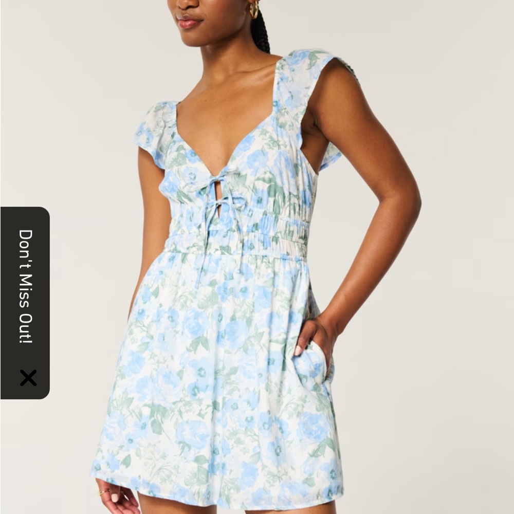 Hollister Blue Floral Skort Dress Size M